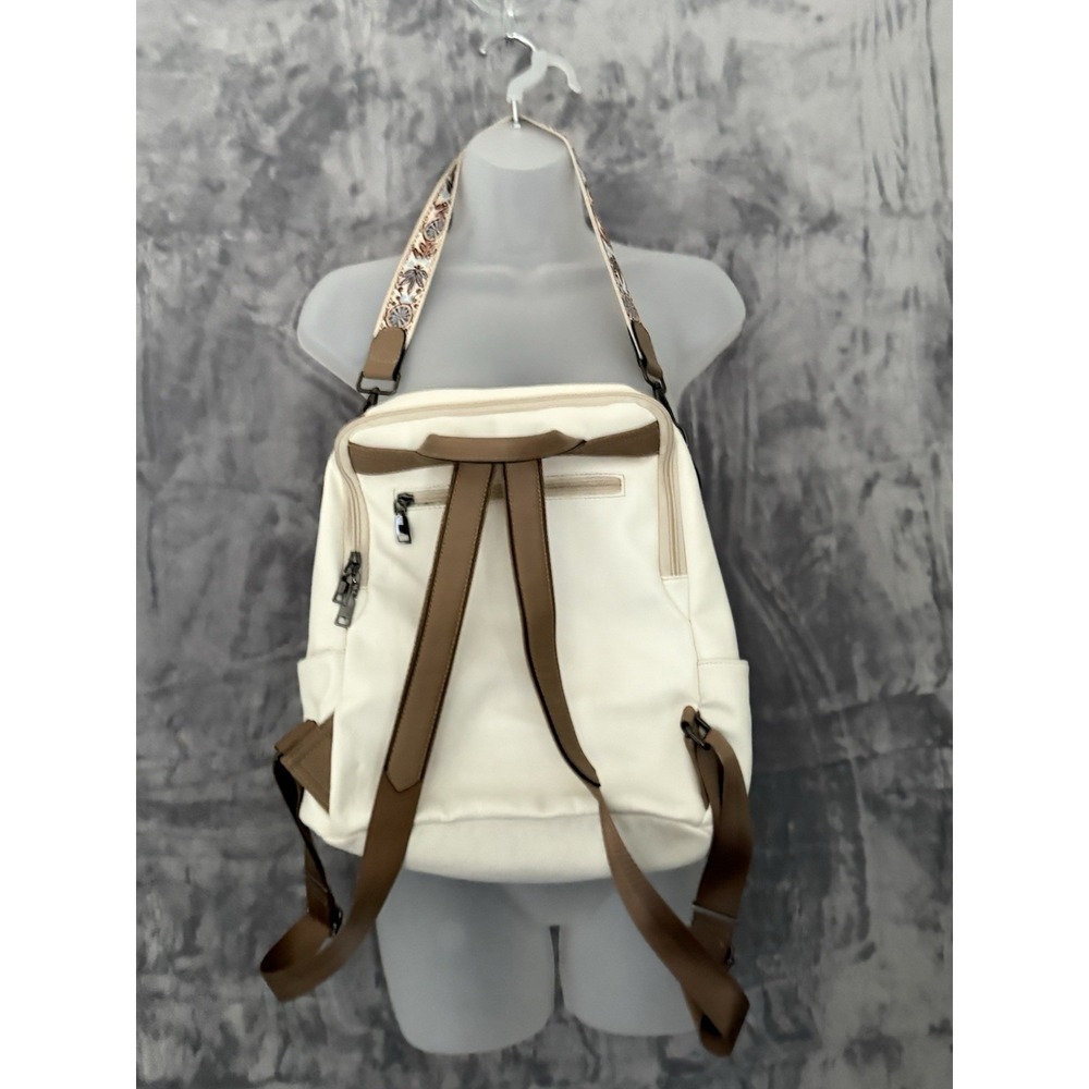 Fadeon Backpack Purse White Large Leather Laptop Bag Travel Carry On Outdoors - Picture 11 of 15